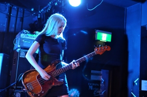 Stephanie Ashworth plays bass at Ferntree Gully Hotel