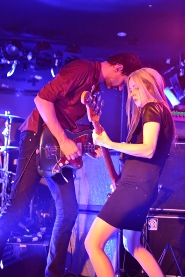 Paul Dempsey and Stephanie Ashworth jamming on stage