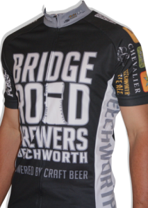 Promo shot of Bridge Road Brewers cycling jersey